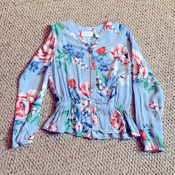 Children’s Place Girls floral peplum top size 5/6 - Picture 1 of 6